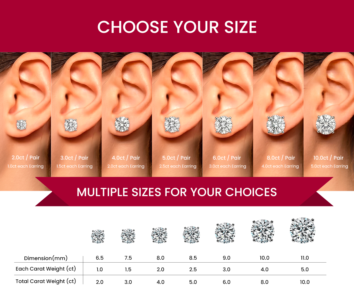 Classic Four-Prong Moissanite Stud Earrings