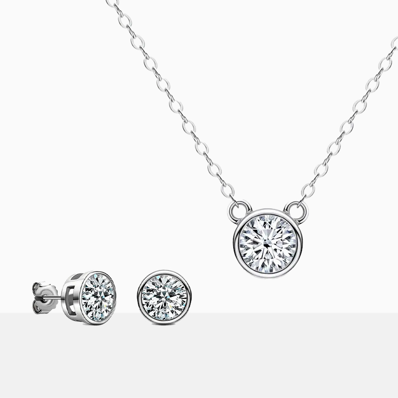 Bezel Setting Moissanite Set