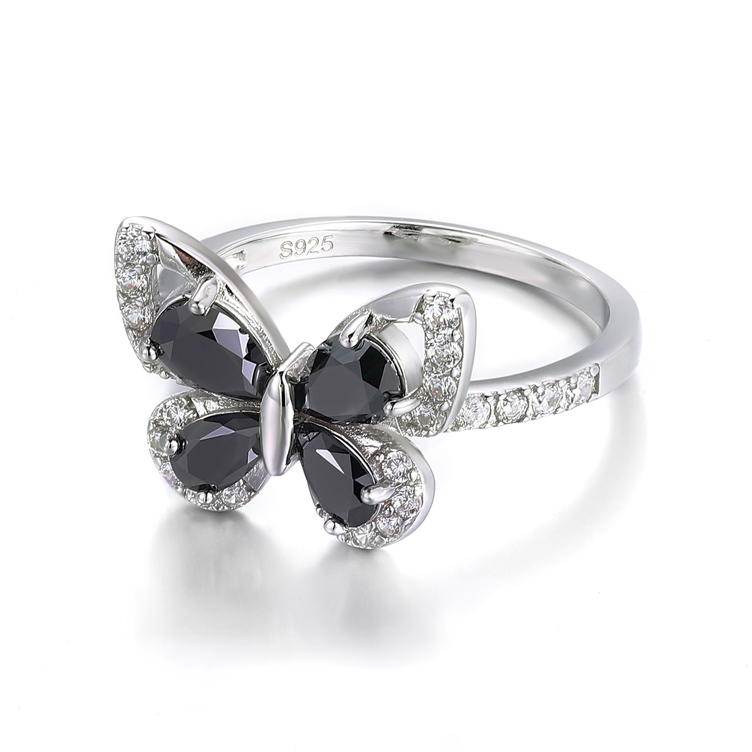 Butterfly Halo Moissanite Engagement Ring-VOOGME