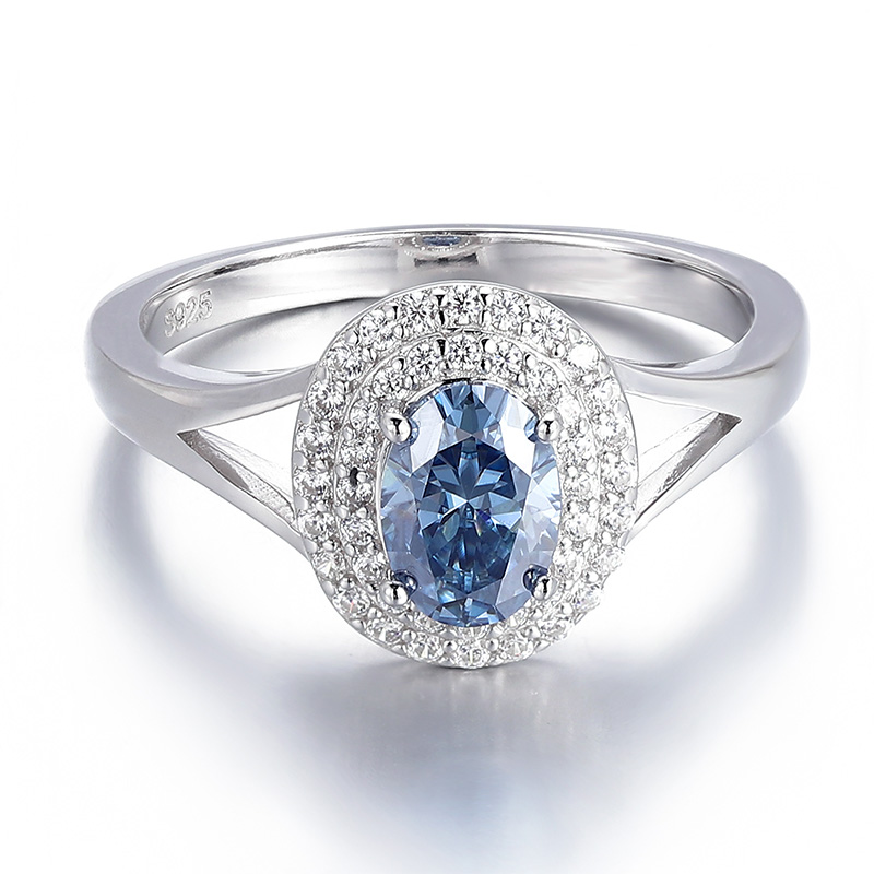 Amelia Oval Cut Double Halo Moissanite Engagement Ring-VOOGME