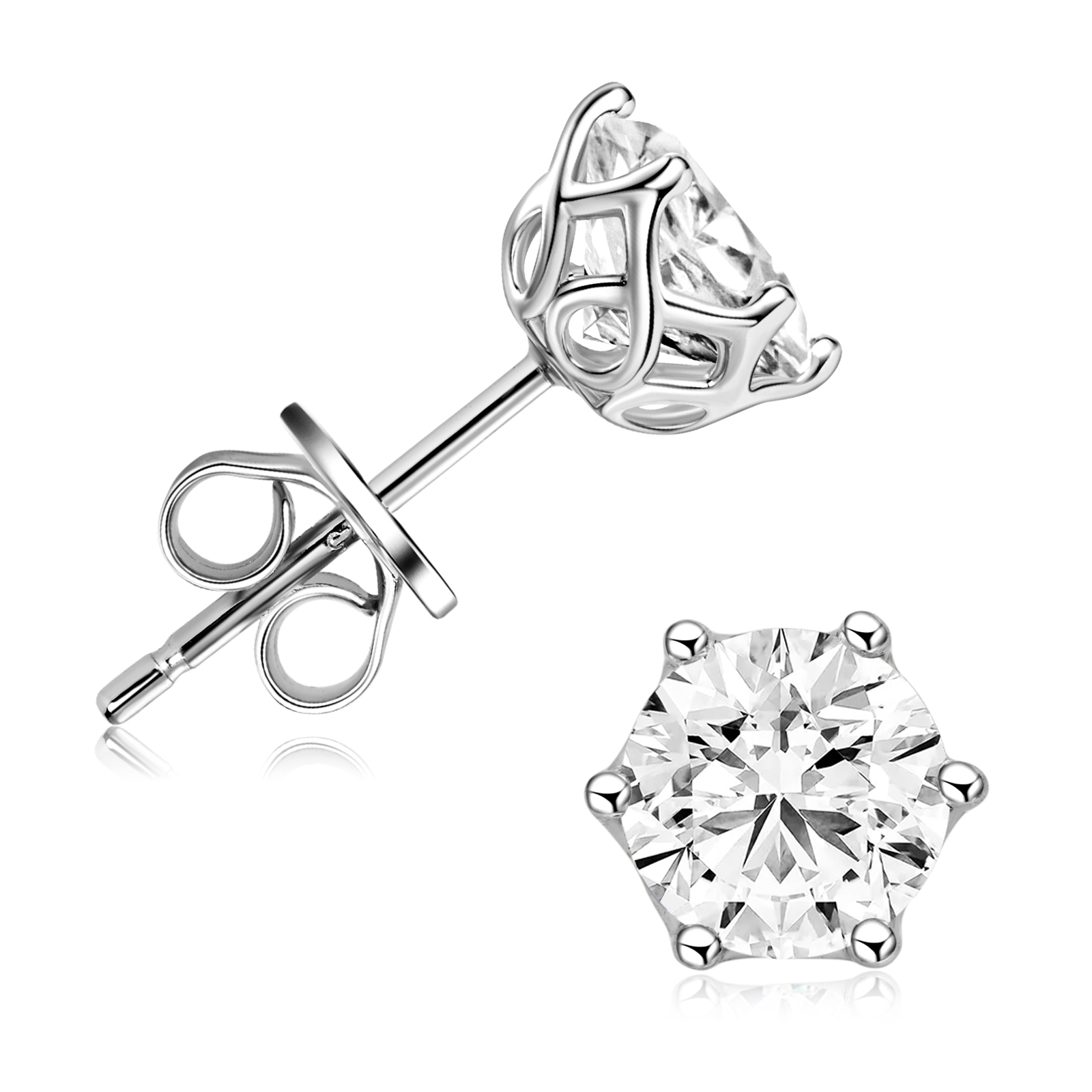 Flower Crown Moissanite Stud Earrings