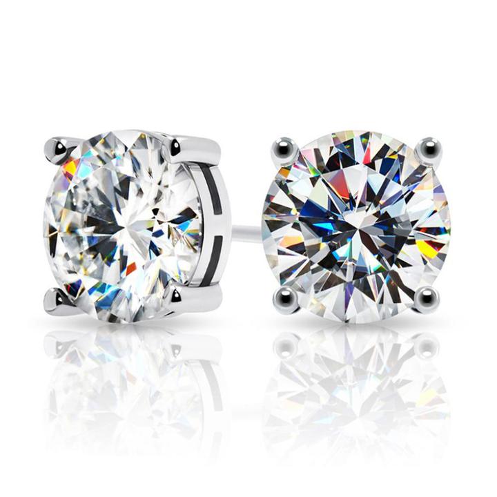 Classic Four-Prong Moissanite Stud Earrings-VOOGME