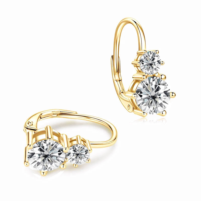 Octavia Moissanite Leverback Earrings