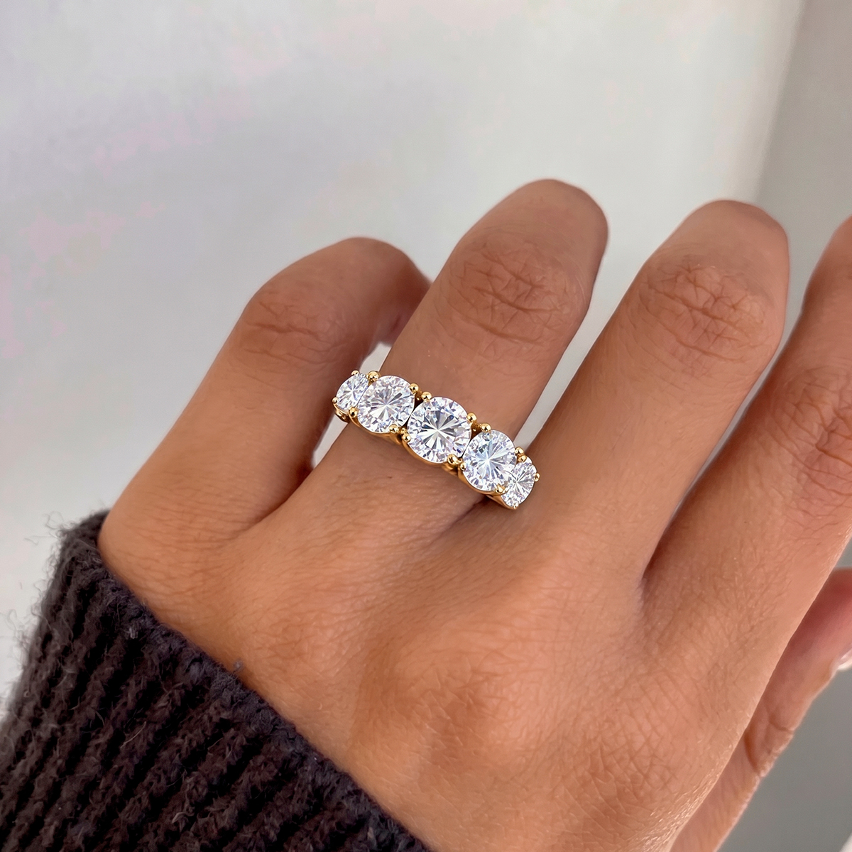Camille Luxury Five-Stone Moissanite Ring