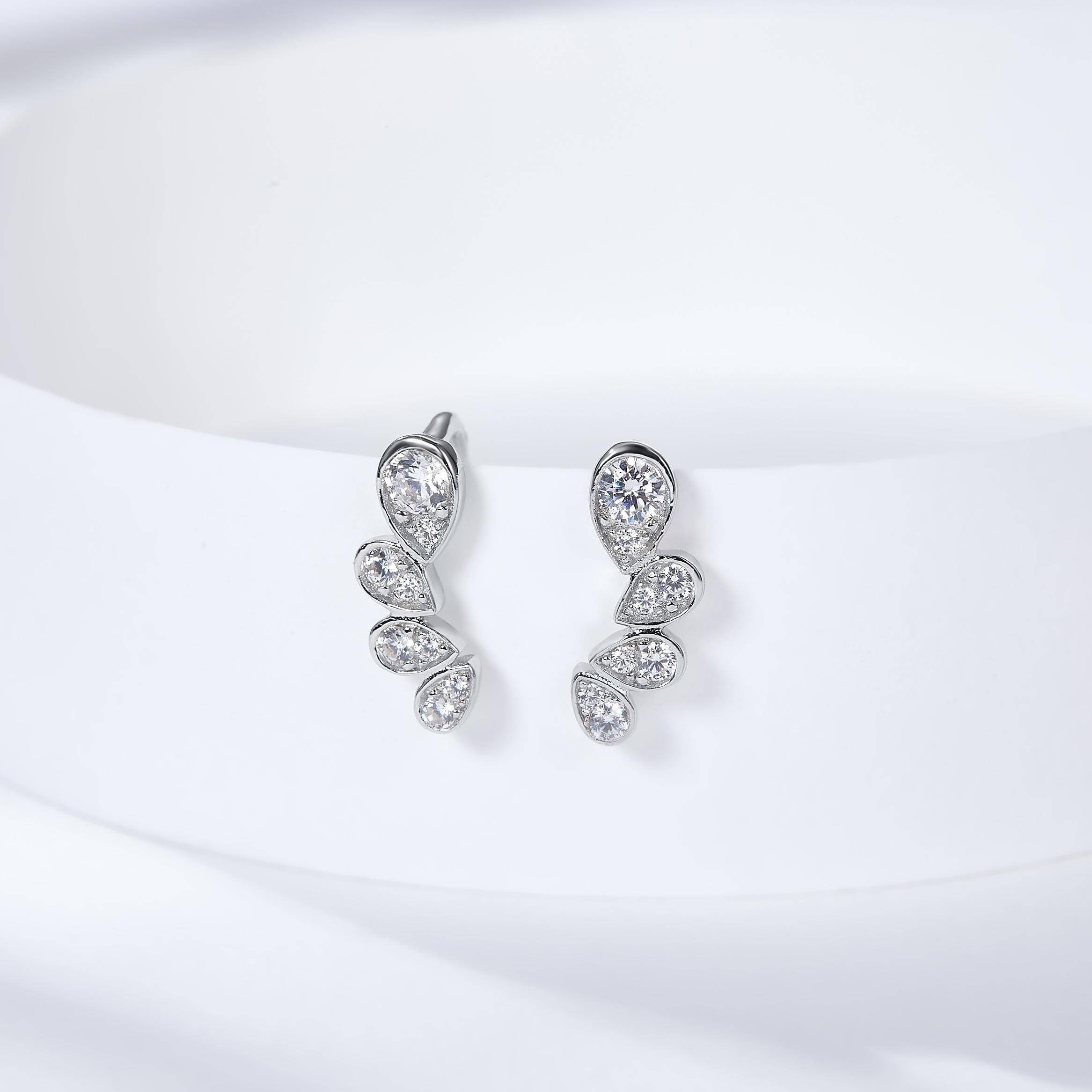 Pear Shape Moissanite Hook Earrings-VOOGME