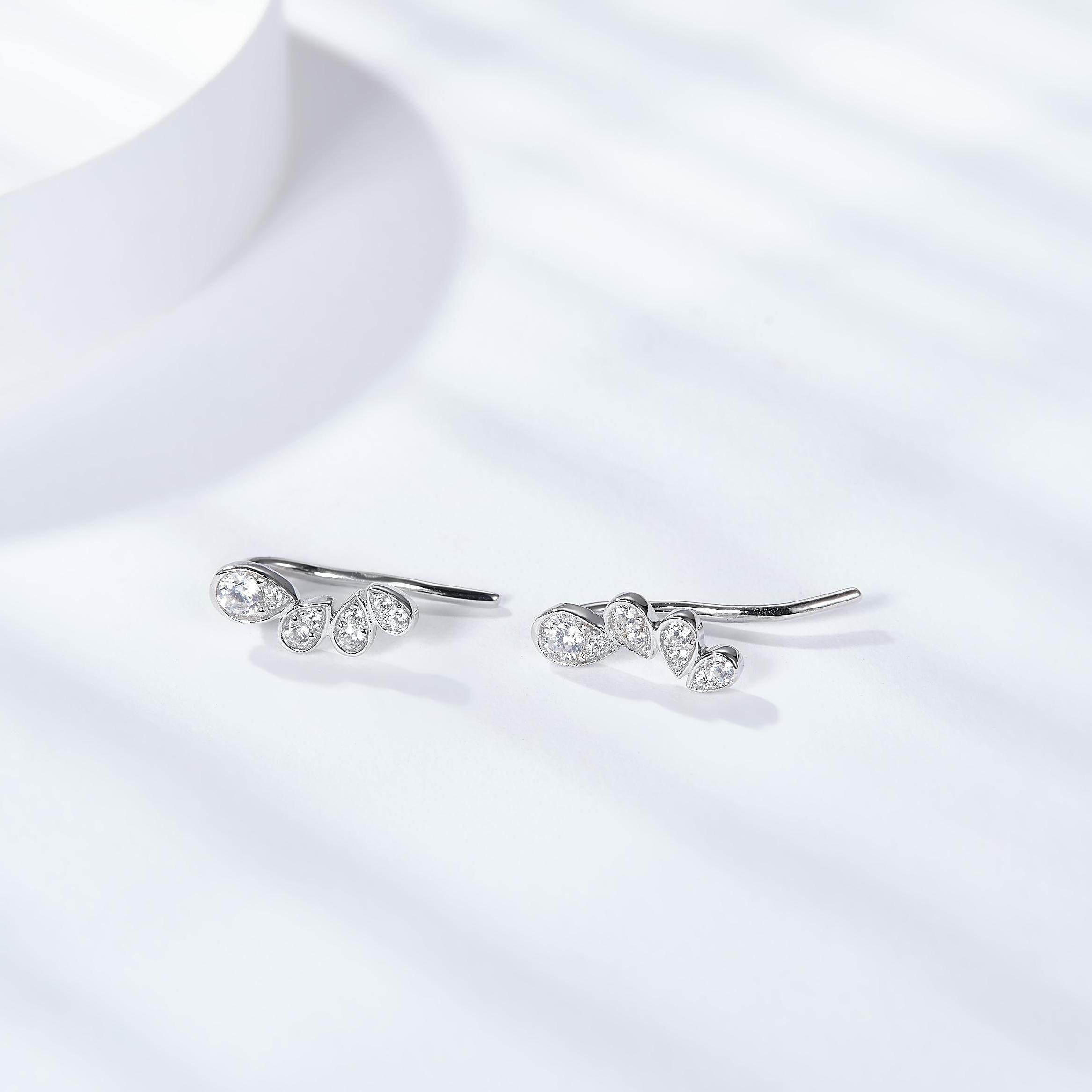 Pear Shape Moissanite Hook Earrings-VOOGME