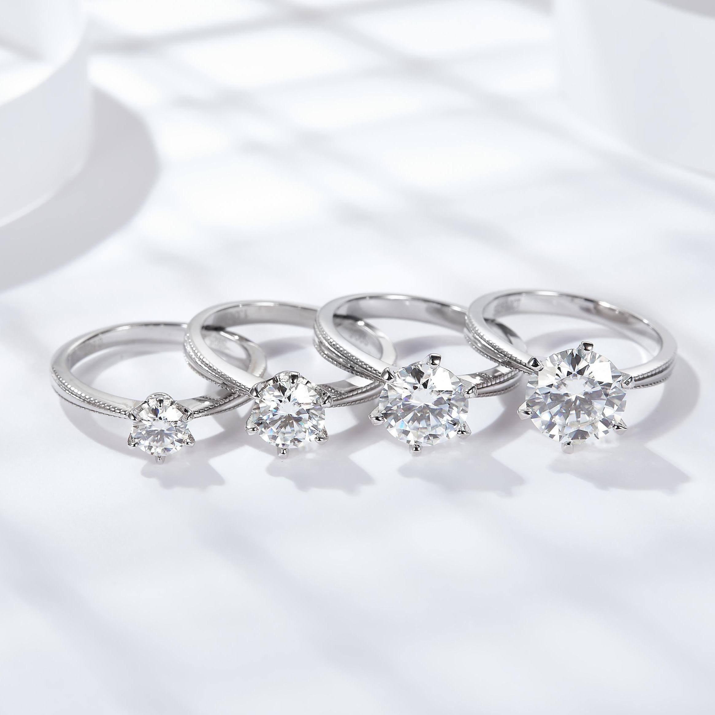 Ribbon Moissanite Engagement Ring 1.0 ct-VOOGME