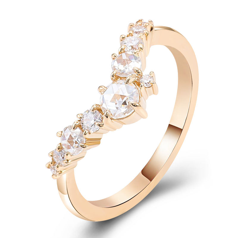 Ten Stones Embrace Moissanite Wedding Band-VOOGME