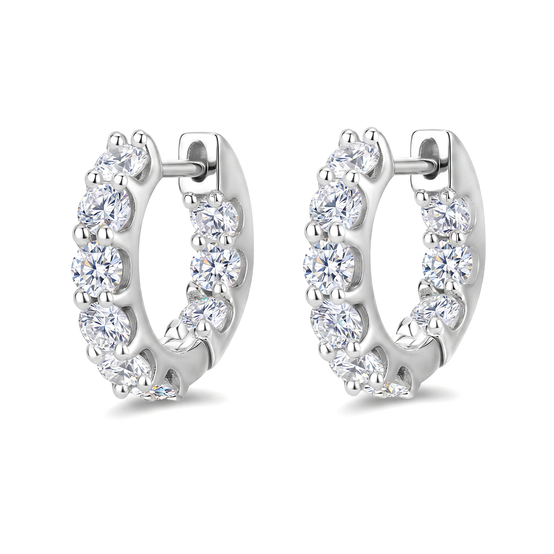 Moissanite Huggie Earrings