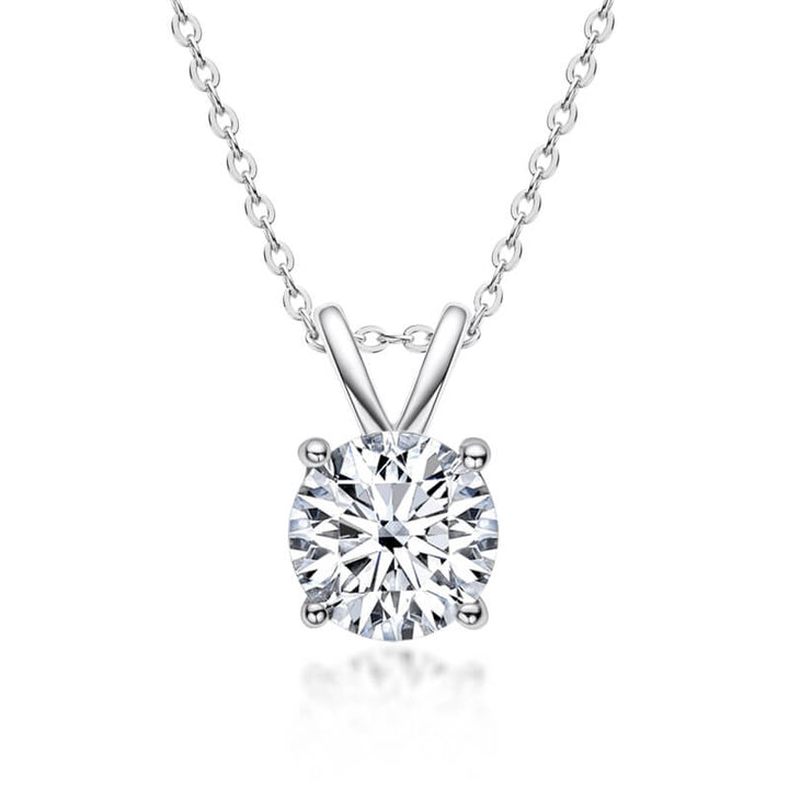 Classic Four-Prong Moissanite Pendant Necklace