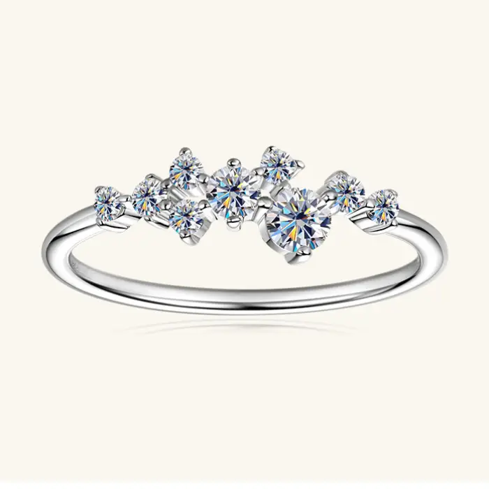 Shona Cluster Moissanite Wedding Band