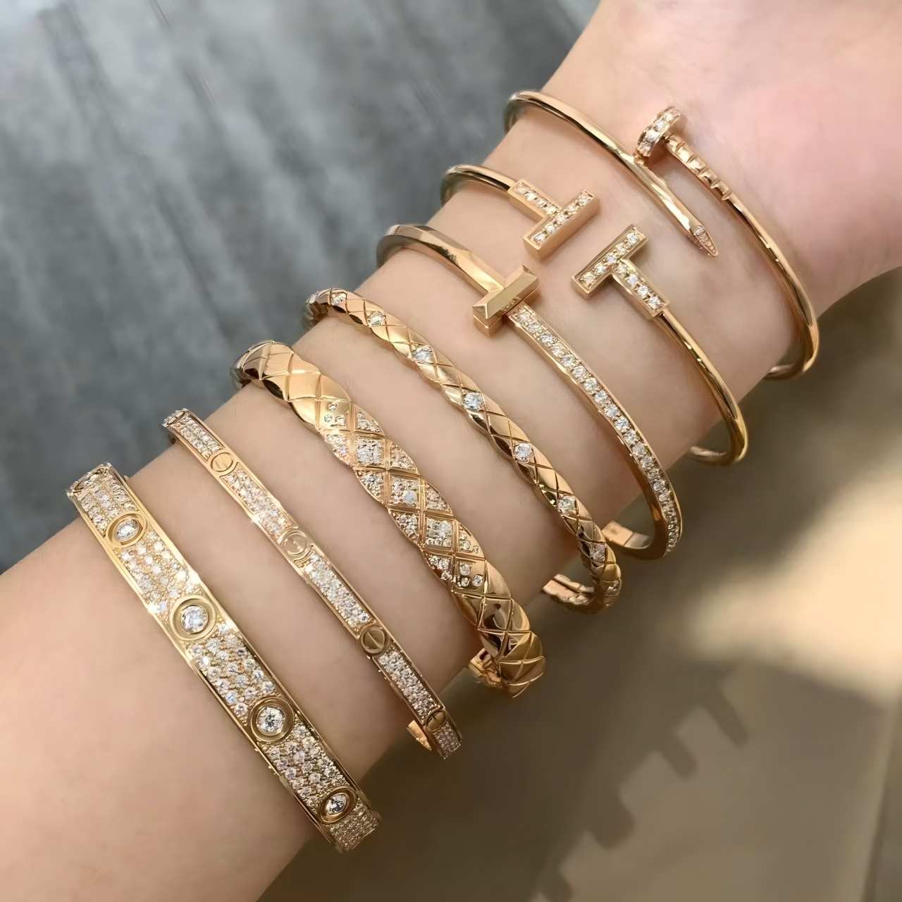 Nail Moissanite Bangle