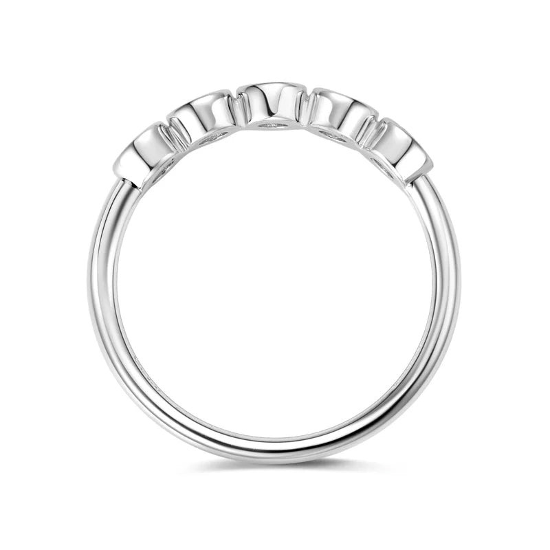 Five-Stone Bubble Moissanite Wedding Band