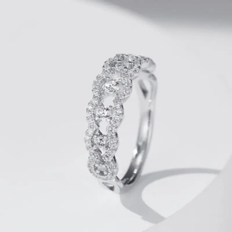Wave Rhythm Moissanite Ring
