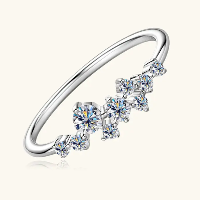 Shona Cluster Moissanite Wedding Band
