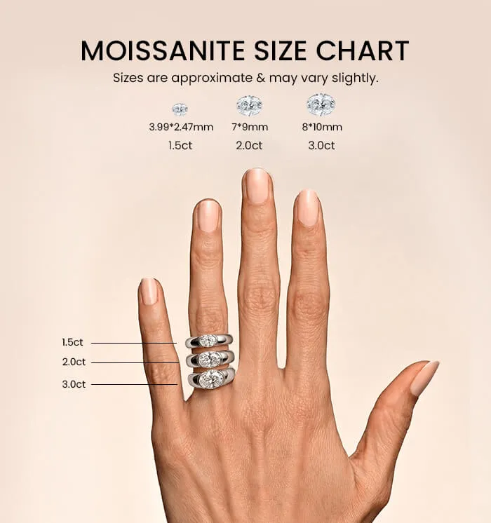 Half Bezel Oval Moissanite Engagement Ring