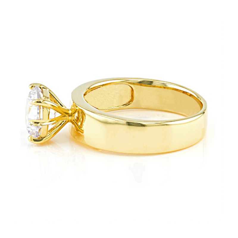 6-Prong Wide Solitaire Moissanite Engagement Rings-VOOGME