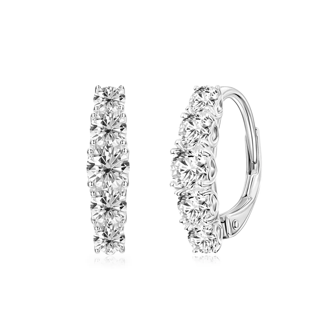 Five-Stone Love Leverback Moissanite Earrings