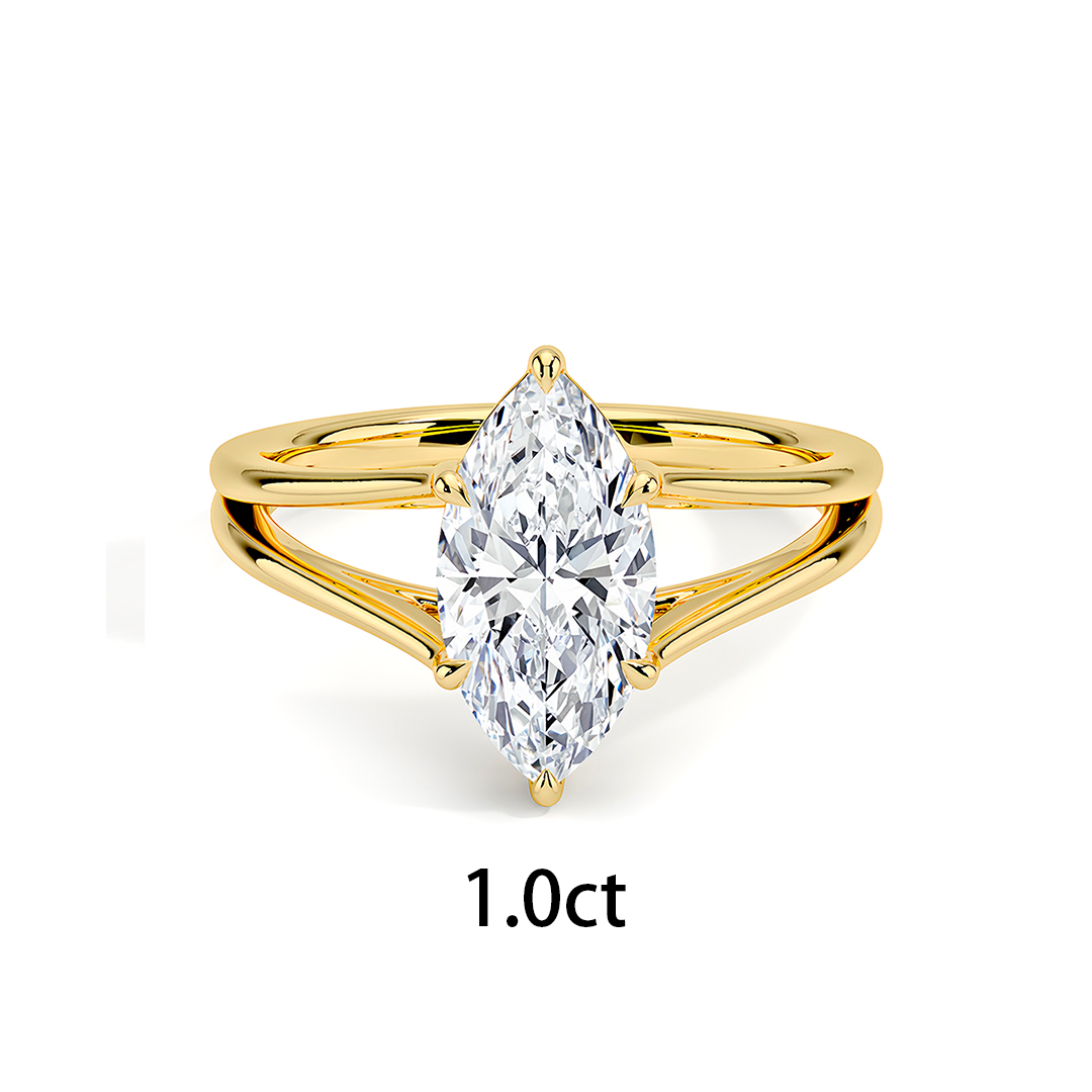Spilt Shank Solitaire Classic Moissanite Ring