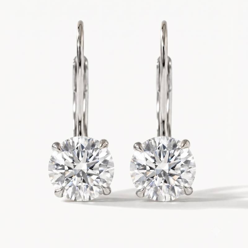Classic Leverback Moissanite Earrings