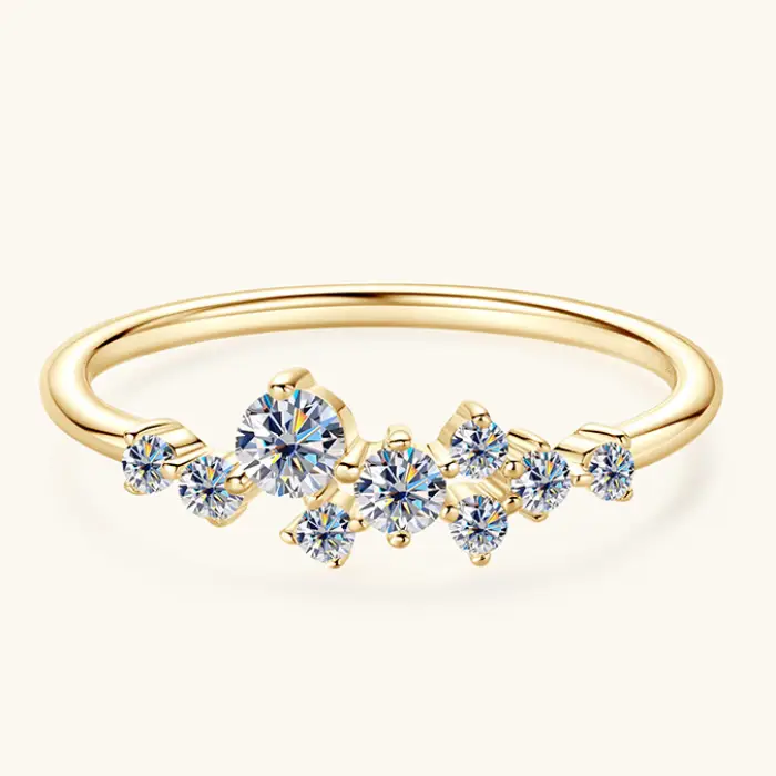 Shona Cluster Moissanite Wedding Band