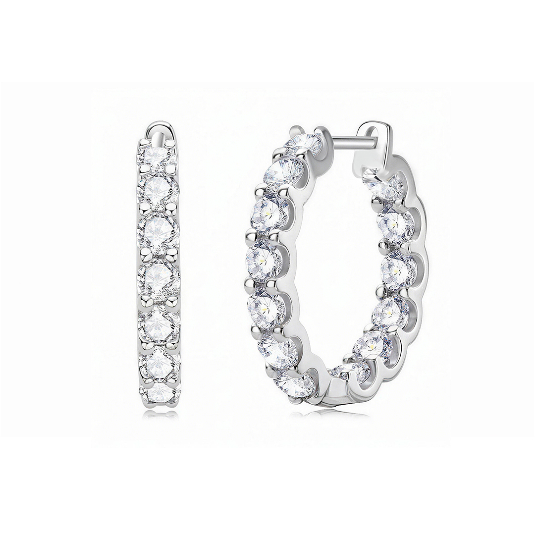 Moissanite Huggie Earrings