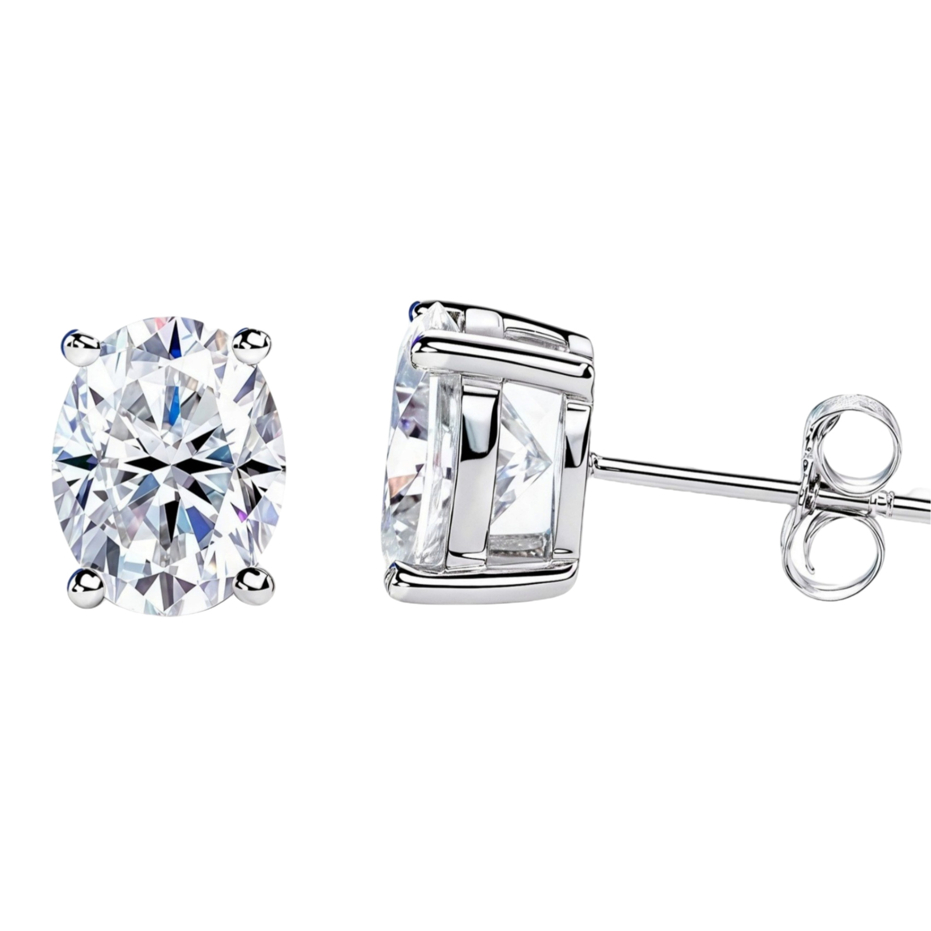 Classic Oval Moissanite Stud Earrings