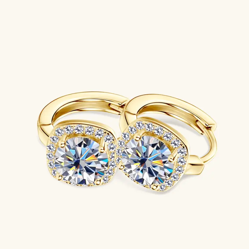 Nadine Square Wrap Moissanite Hoop Earrings