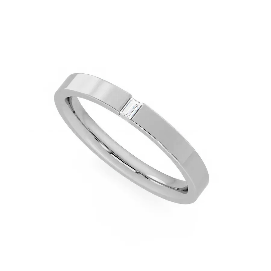 2.5mm Emerald Moissanite Wedding Band-VOOGME