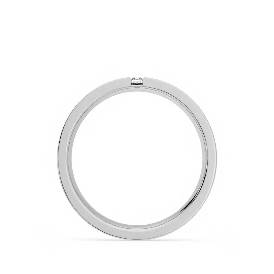 2.5mm Emerald Moissanite Wedding Band-VOOGME