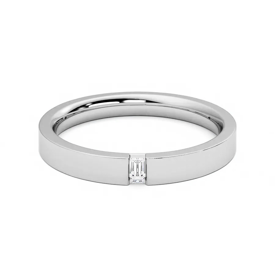 2.5mm Emerald Moissanite Wedding Band-VOOGME