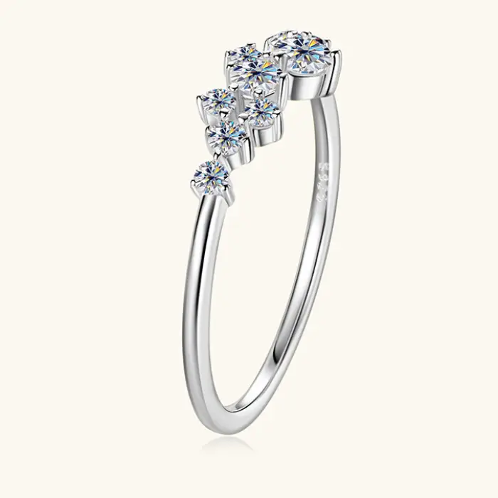 Shona Cluster Moissanite Wedding Band