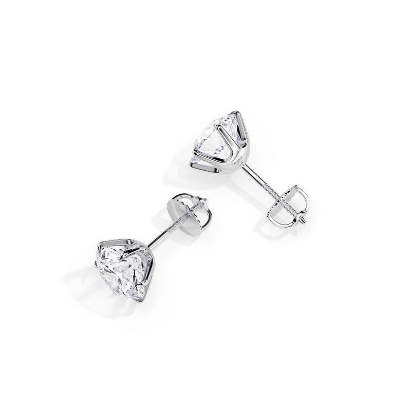 Six Prong Screw Back Moissanite Earrings