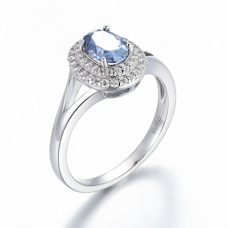 Amelia Oval Cut Double Halo Moissanite Engagement Ring-VOOGME