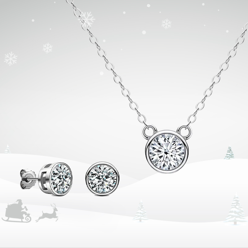 Bezel Setting Moissanite Set