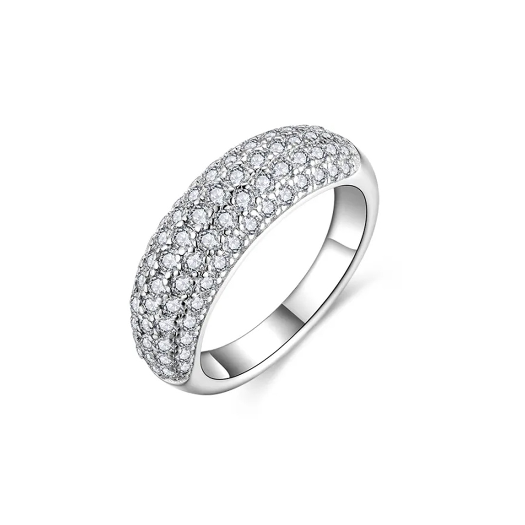 Five Row Moissanite Wedding Band