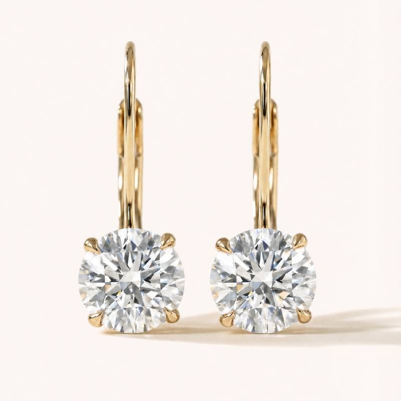 Classic Leverback Moissanite Earrings