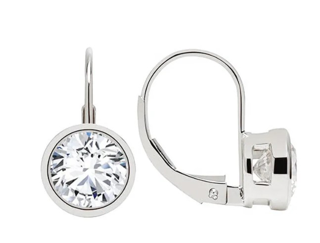 Single stud earring  Customized 10K Bezel Leverback Moissanite Earrings 1.0ct 
