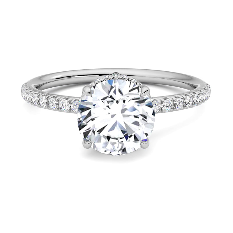 Hyne Pave Moissanite Engagement Ring-VOOGME