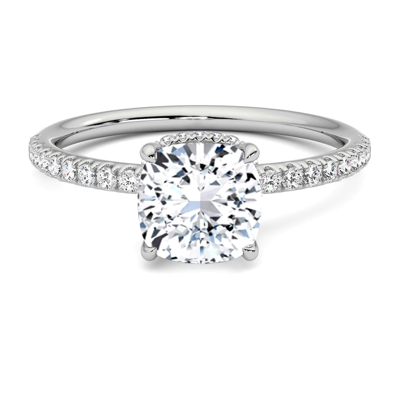 Hyne Pave Moissanite Engagement Ring-VOOGME