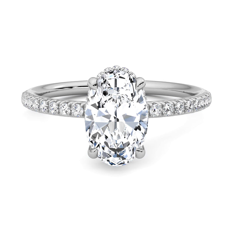 Hyne Pave Moissanite Engagement Ring-VOOGME
