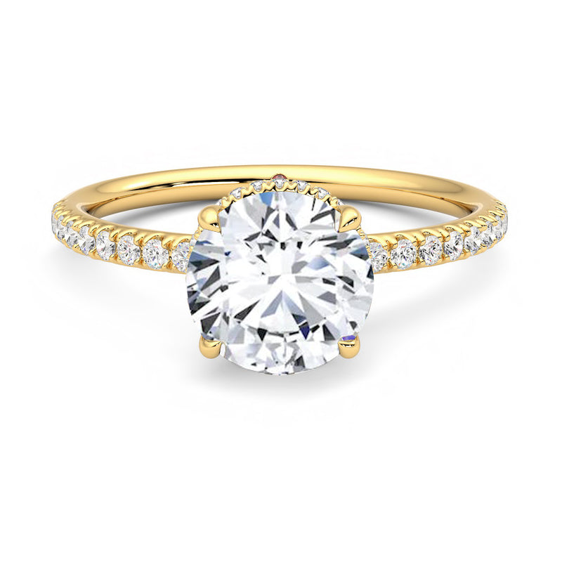 Hyne Pave Moissanite Engagement Ring-VOOGME