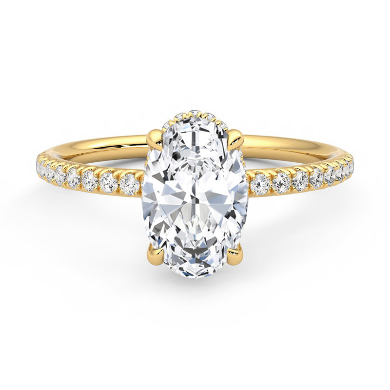Hyne Pave Moissanite Engagement Ring-VOOGME