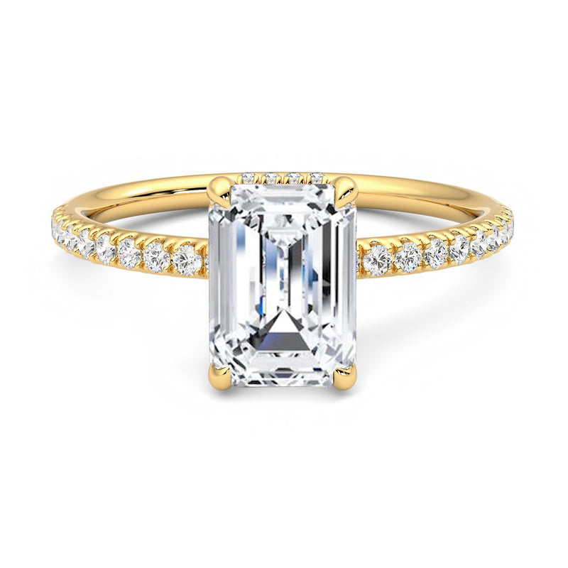 Hyne Pave Moissanite Engagement Ring-VOOGME