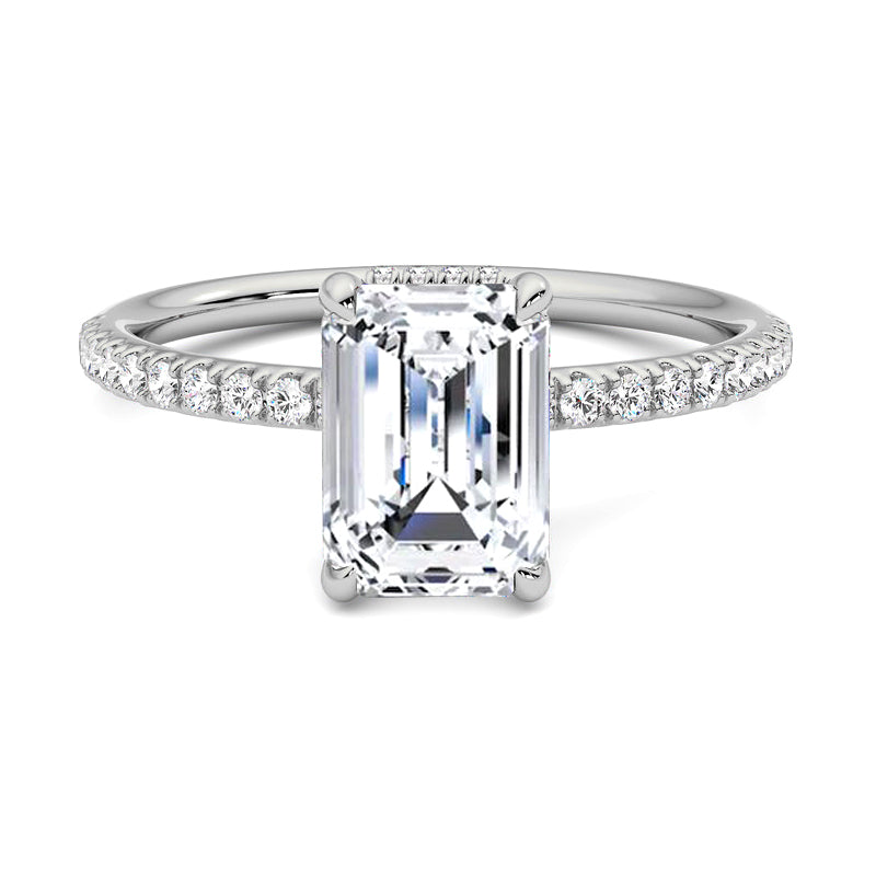 Hyne Pave Moissanite Engagement Ring-VOOGME