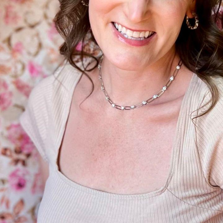 Paperclip Moissanite Necklace-VOOGME