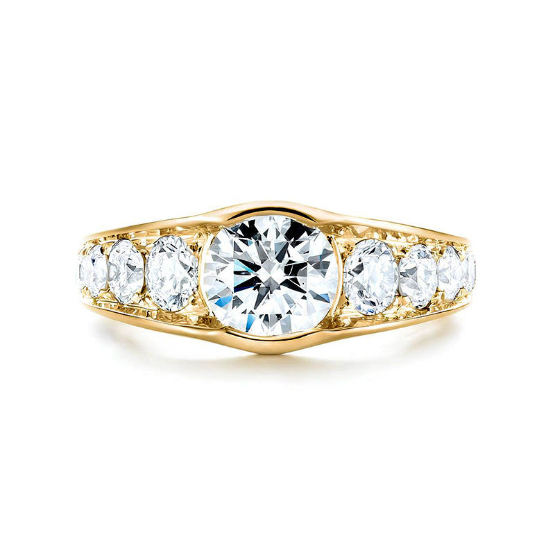 Bezel Channel Side Stone Moissanite Ring