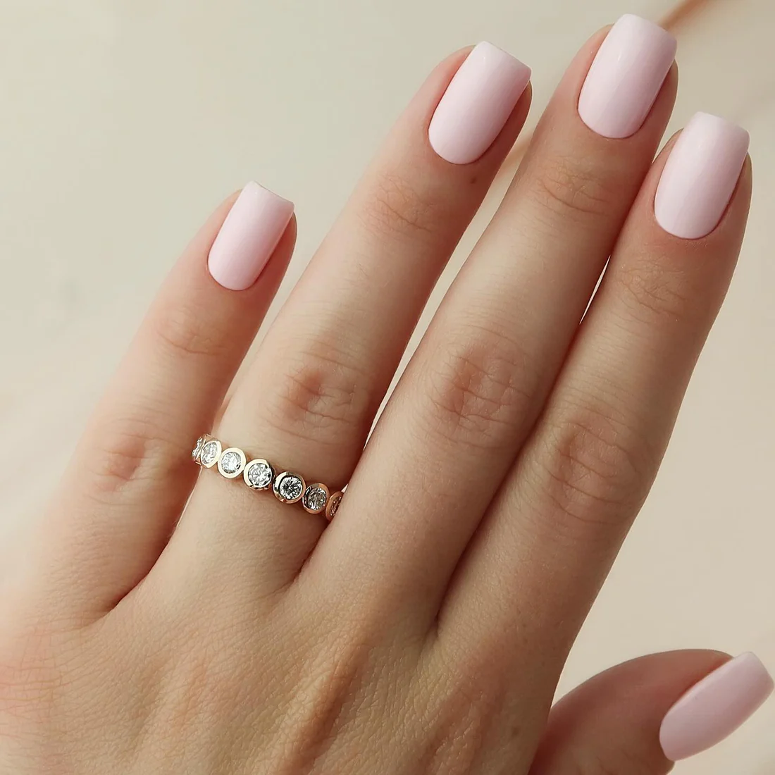 Bezel Round Moissanite Wedding Band