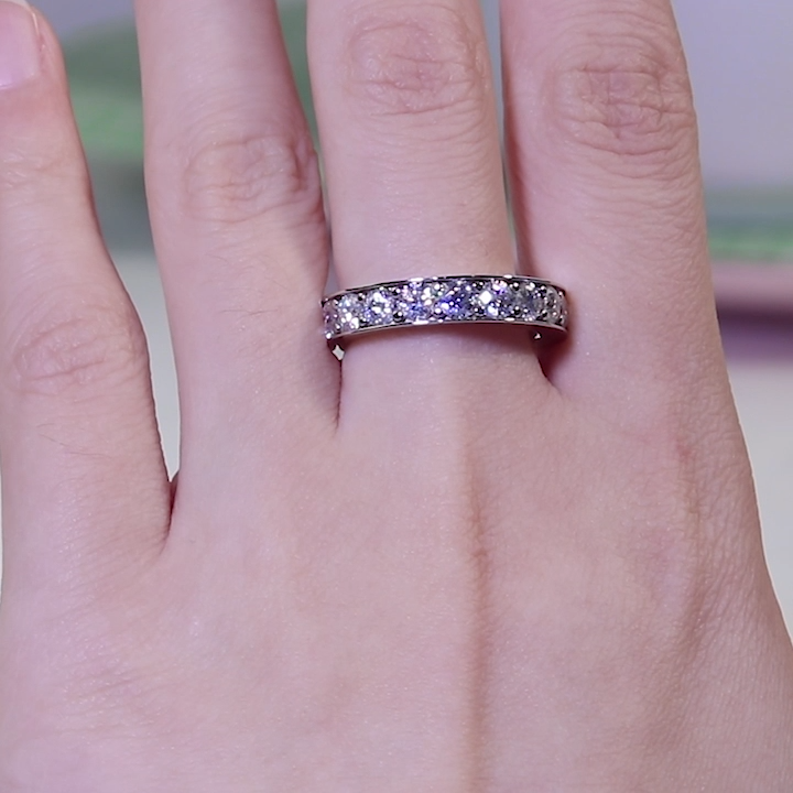 Ellora Eternity Round Moissanite Wedding BandVOOGME