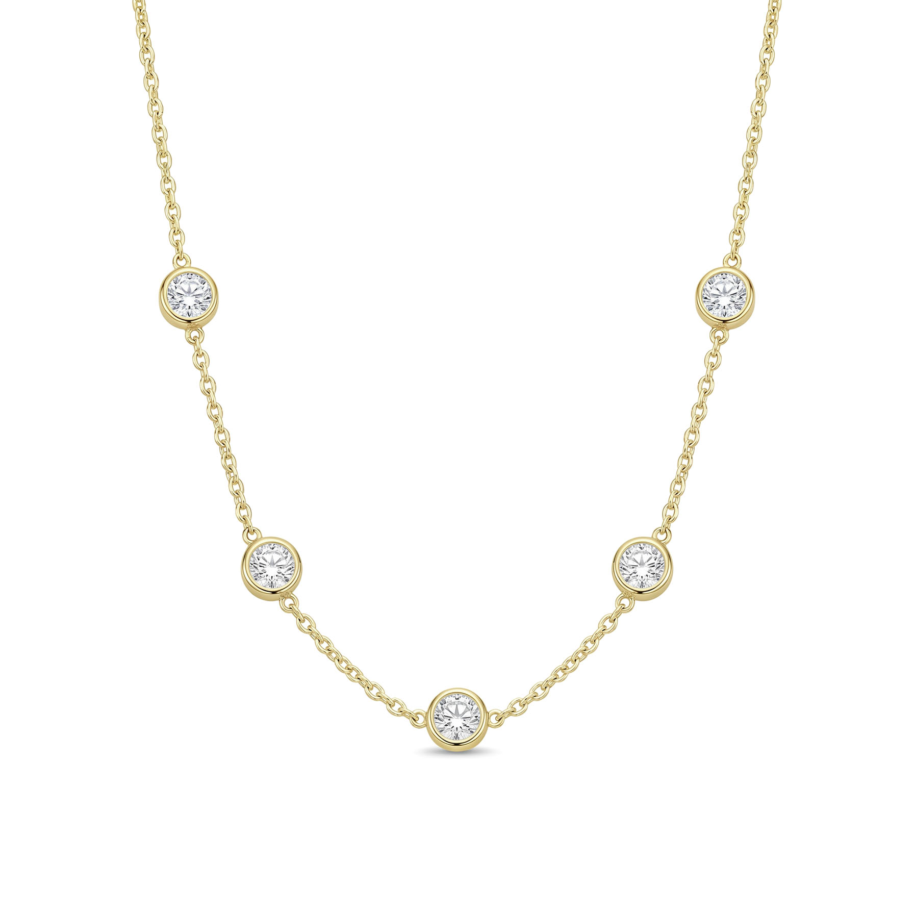 Cinq Bubbles Moissanite Necklace